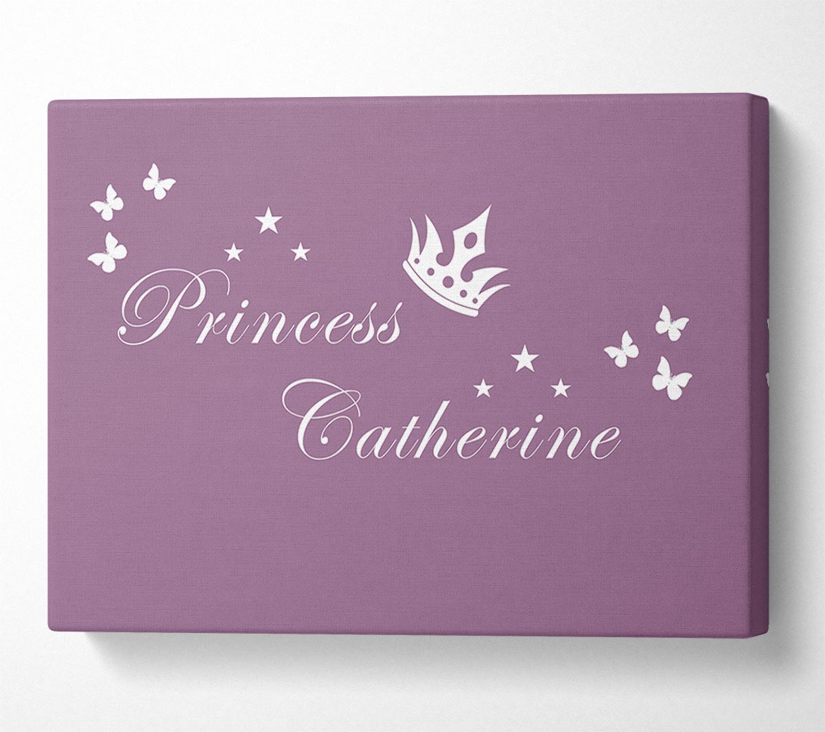 Girls Room Quote Your Own Name Princess 2 Dusty Pink Canvas Wall Art