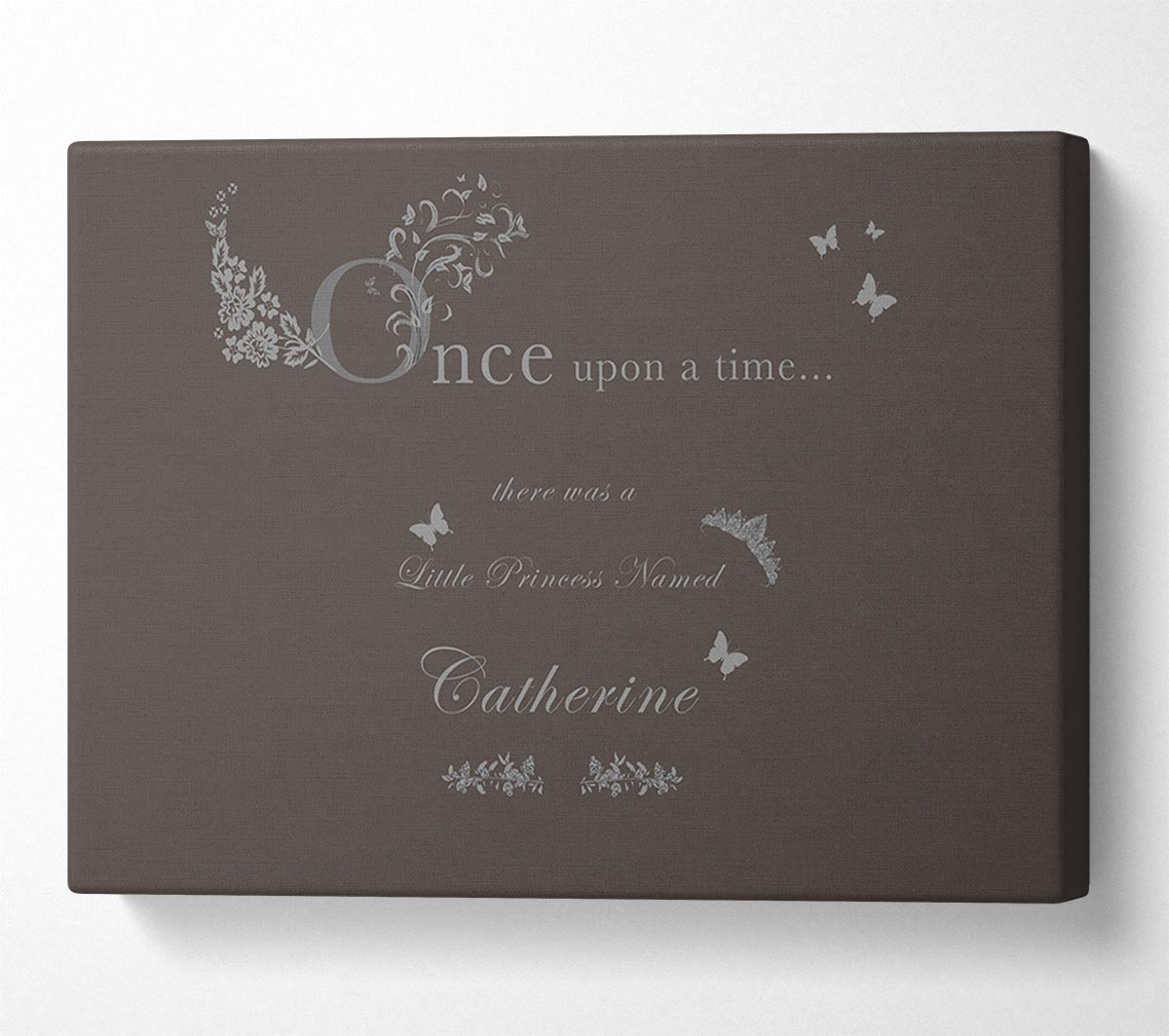 Once Upon A Time Your Name Chocolate Canvas Wall Art