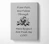 Bathroom Quote If You Fart Grey Canvas Wall Art
