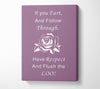 Bathroom Quote If You Fart Dusty Pink Canvas Wall Art