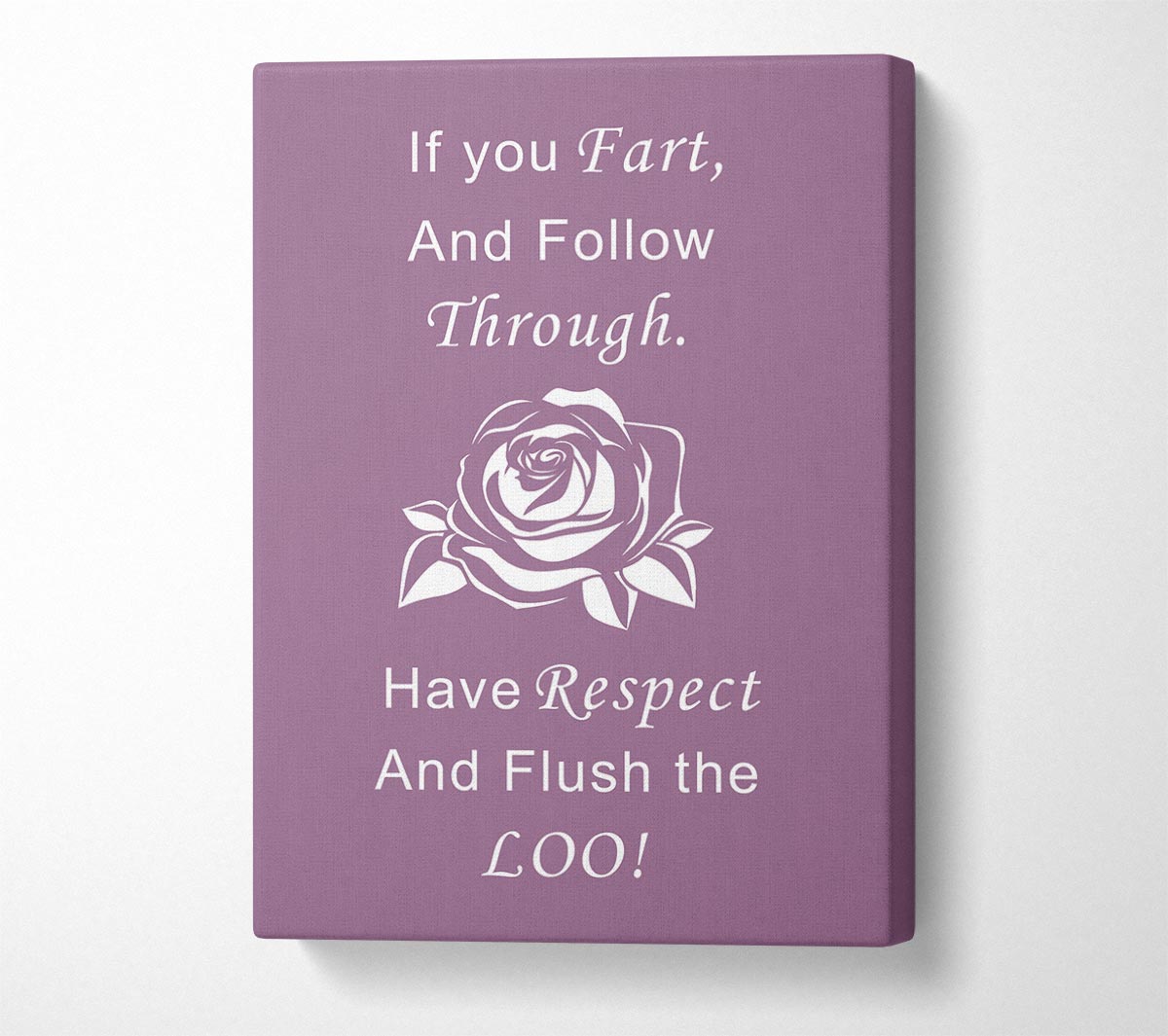 Bathroom Quote If You Fart Dusty Pink Canvas Wall Art