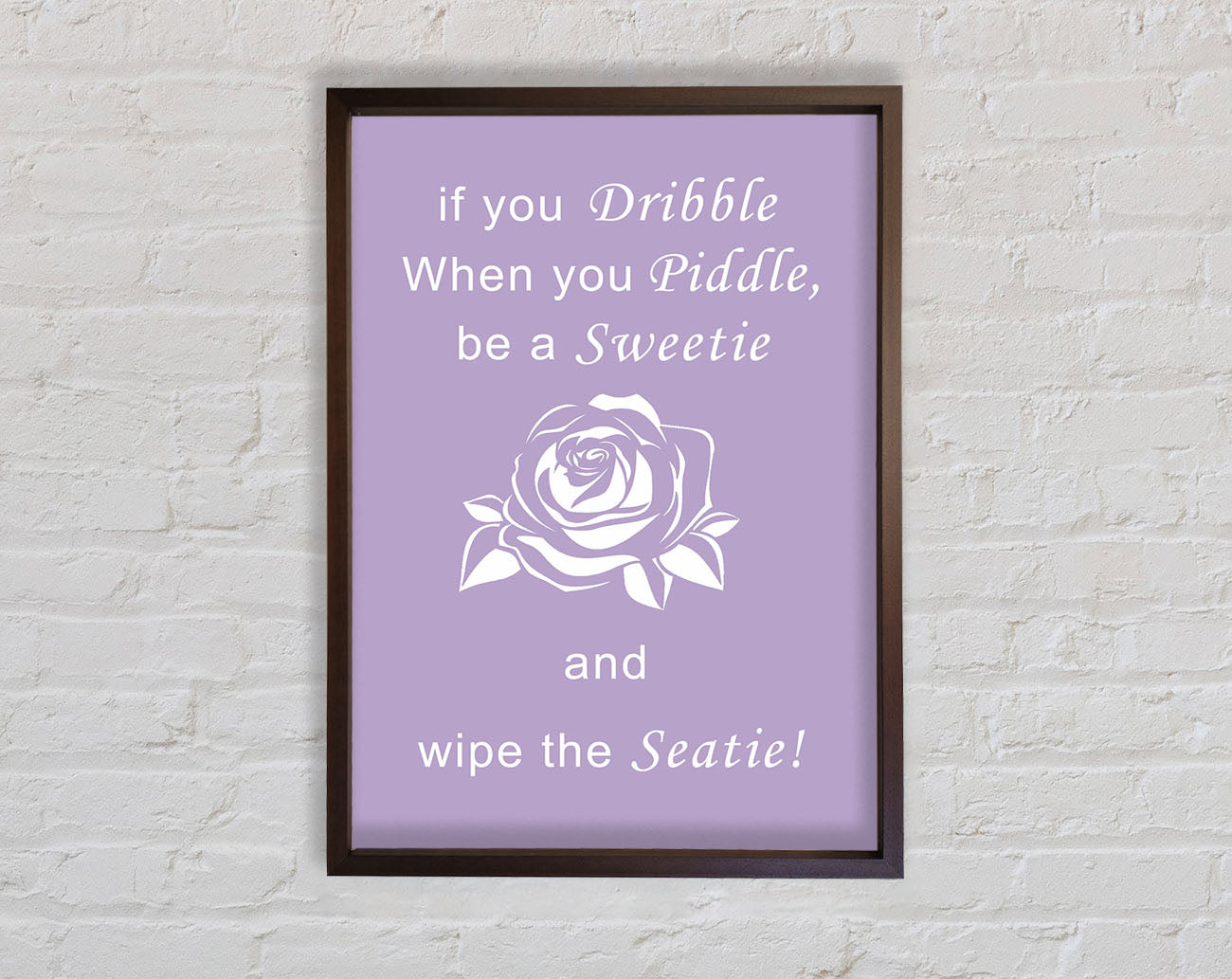 Bathroom Quote If You Dribble Lilac Framed Wall Art