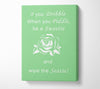 Bathroom Quote If You Dribble Green Canvas Wall Art
