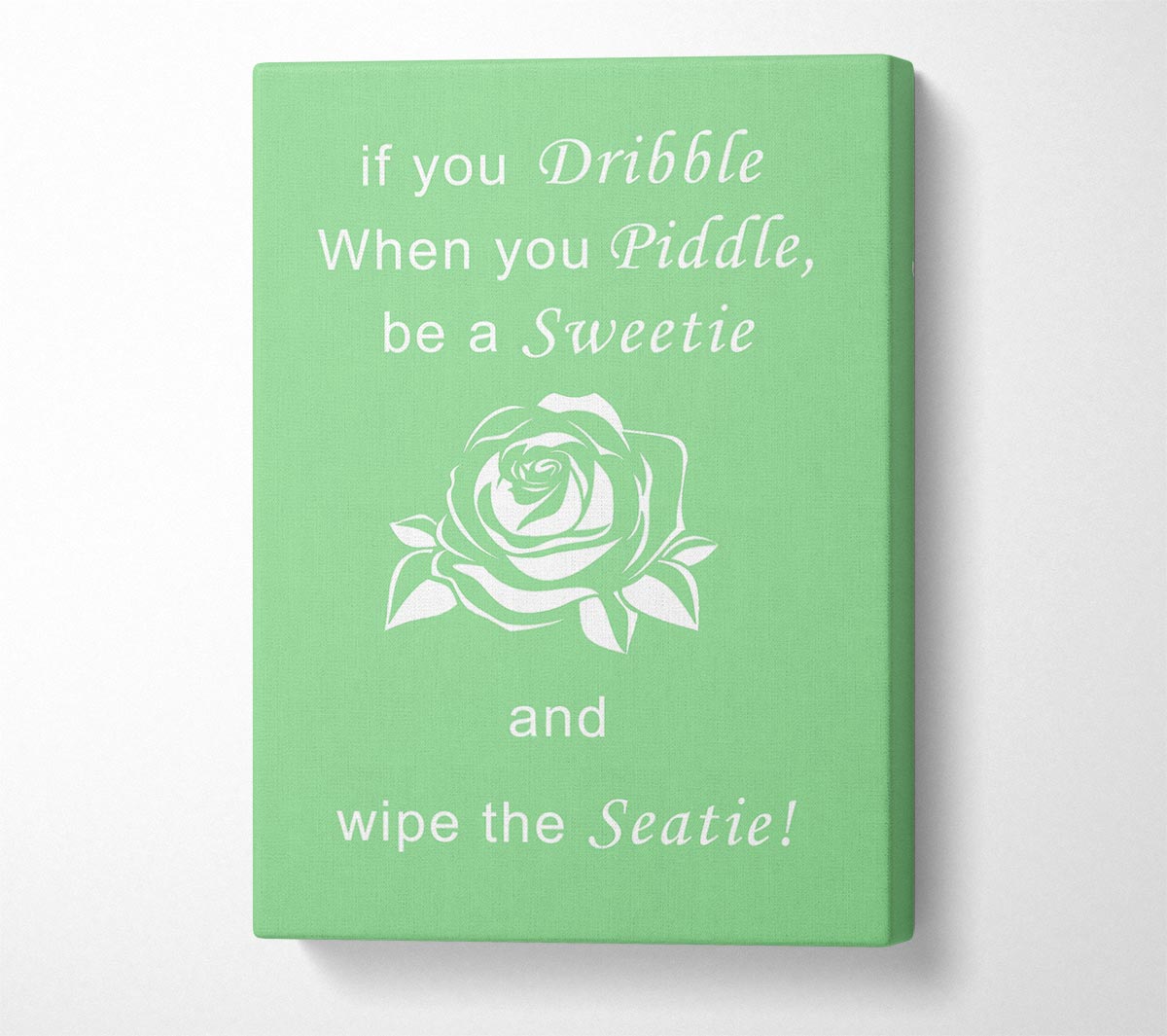Bathroom Quote If You Dribble Green Canvas Wall Art