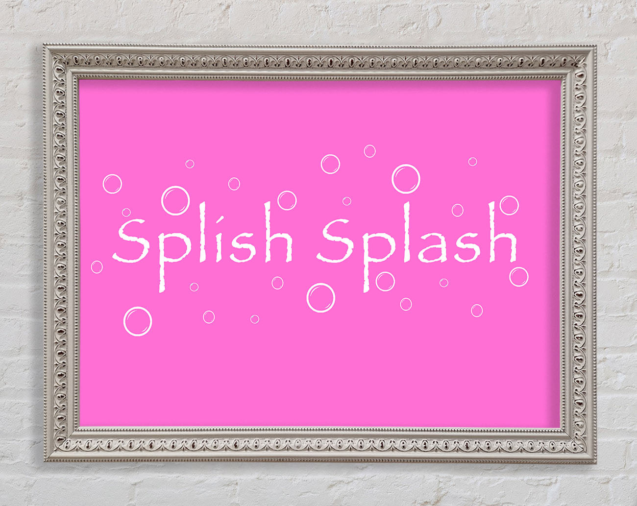 Bathroom Quote Splish Splash Bathroom Vivid Pink Framed Wall Art