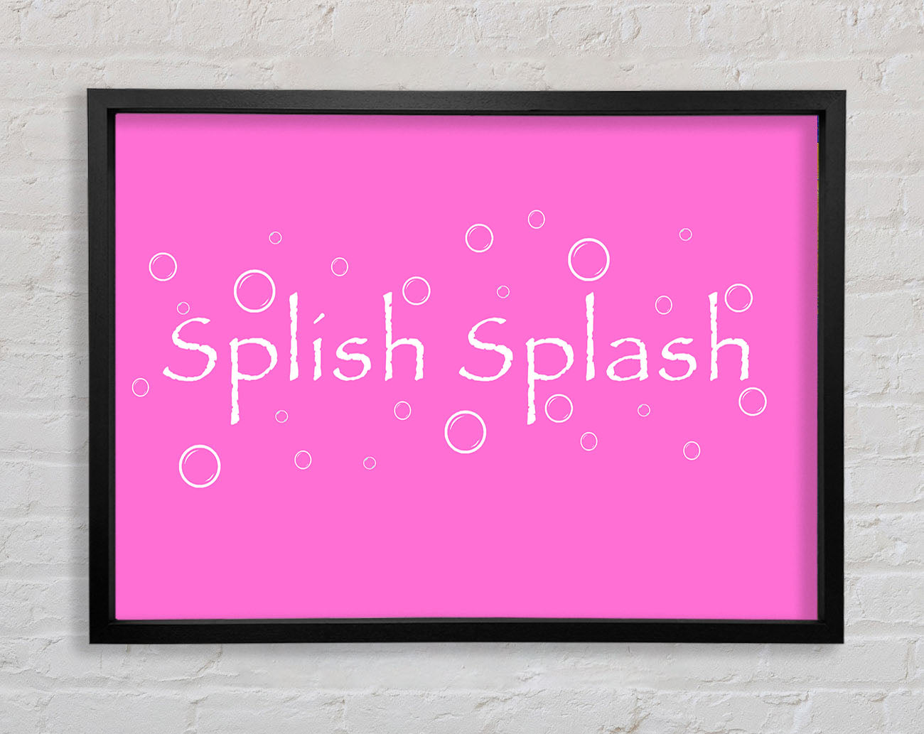 Bathroom Quote Splish Splash Bathroom Vivid Pink Framed Wall Art