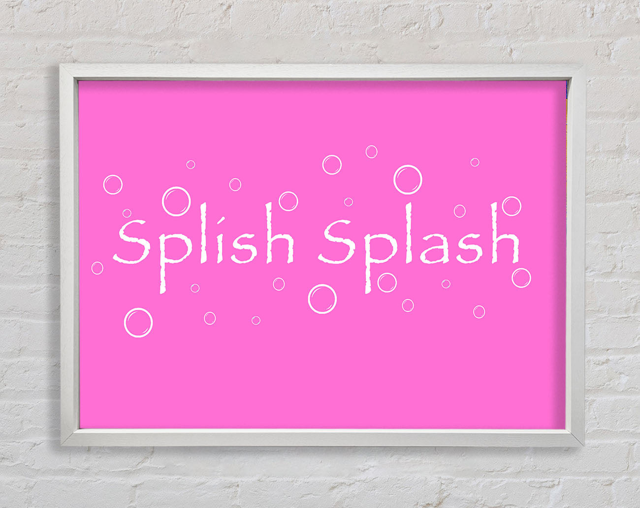Bathroom Quote Splish Splash Bathroom Vivid Pink Framed Wall Art