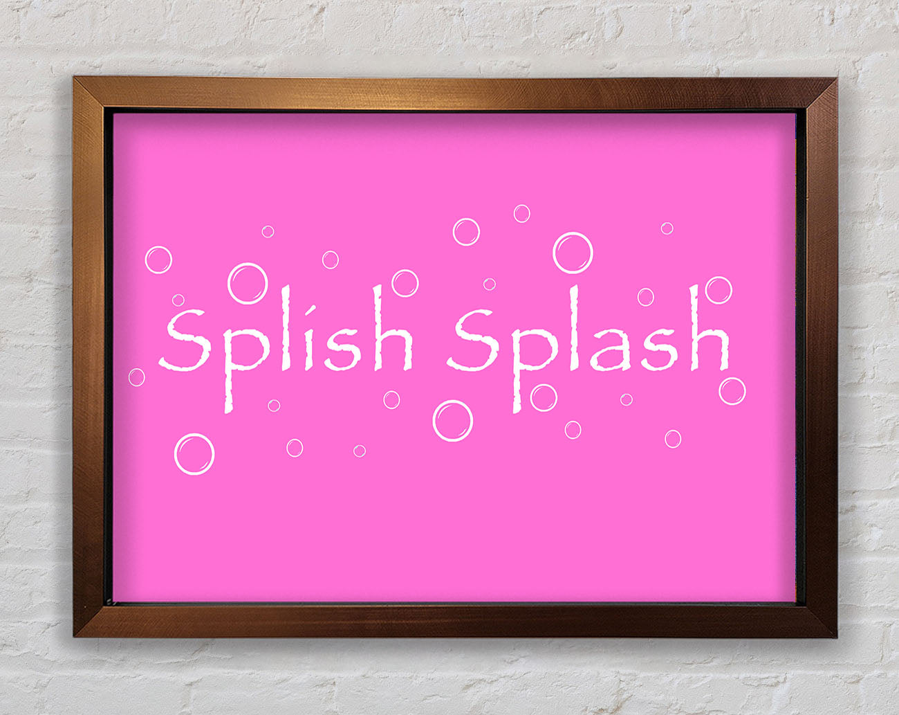 Bathroom Quote Splish Splash Bathroom Vivid Pink Framed Wall Art