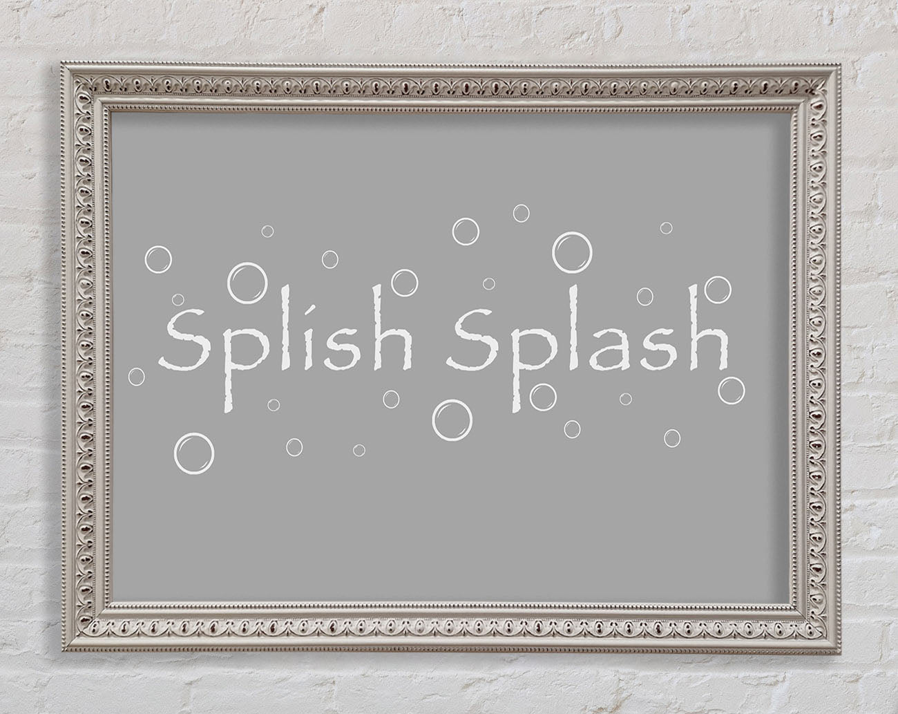 Bathroom Quote Splish Splash Bathroom Grey White Framed Wall Art