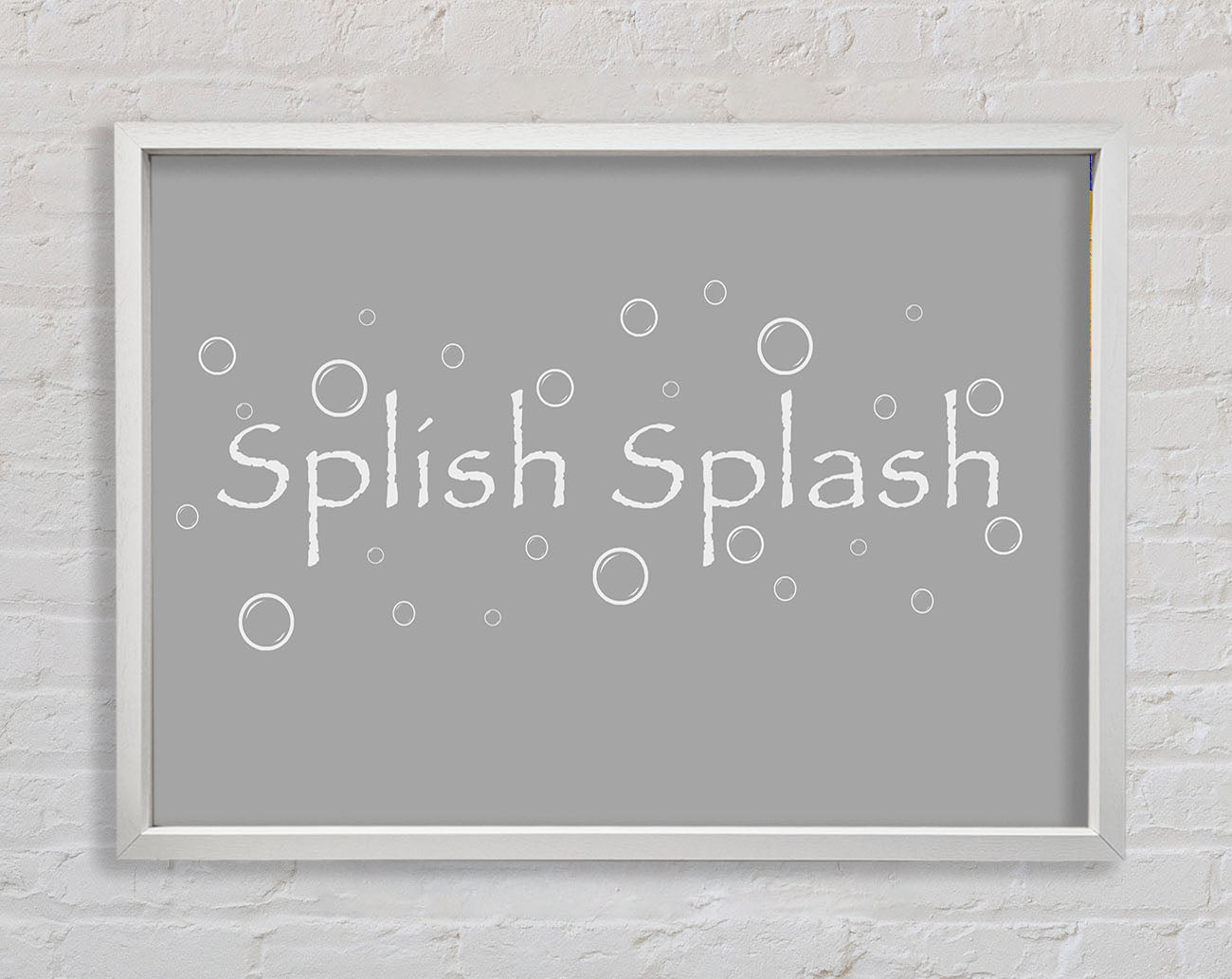 Bathroom Quote Splish Splash Bathroom Grey White Framed Wall Art