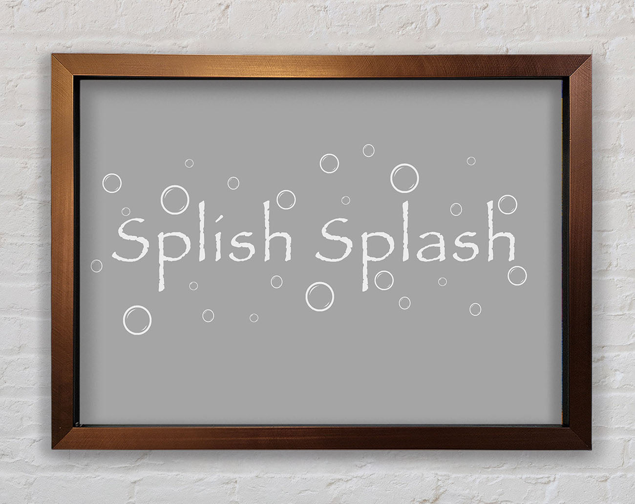 Bathroom Quote Splish Splash Bathroom Grey White Framed Wall Art
