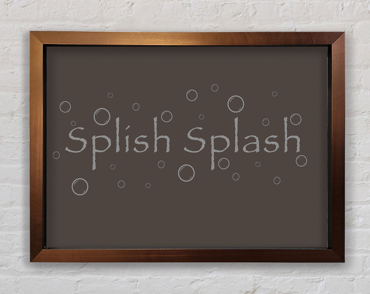 Bathroom Quote Splish Splash Bathroom Chocolate Framed Wall Art