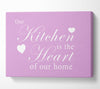 Kitchen Quote Our Kitchen Is The Heart Pink Canvas Wall Art