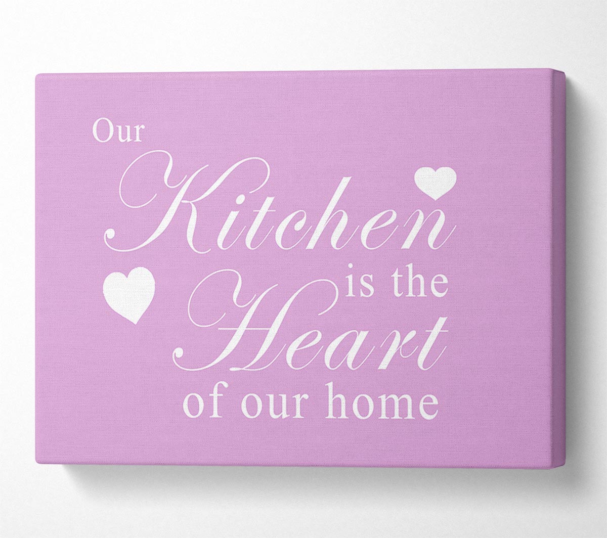 Kitchen Quote Our Kitchen Is The Heart Pink Canvas Wall Art