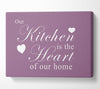 Kitchen Quote Our Kitchen Is The Heart Dusty Pink Canvas Wall Art