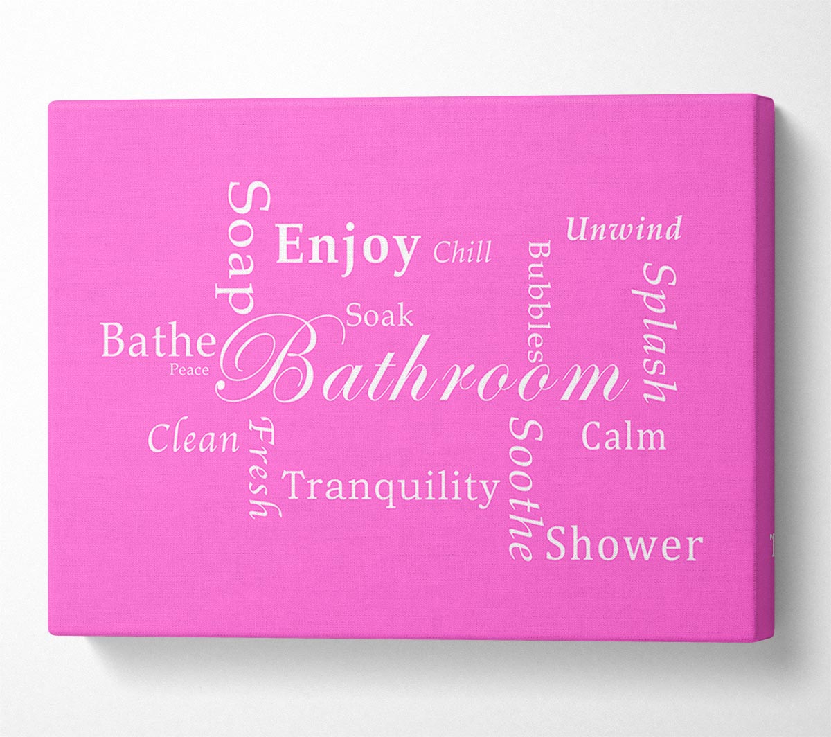 Bathroom Quote Bathroom Tranquility Vivid Pink Canvas Wall Art