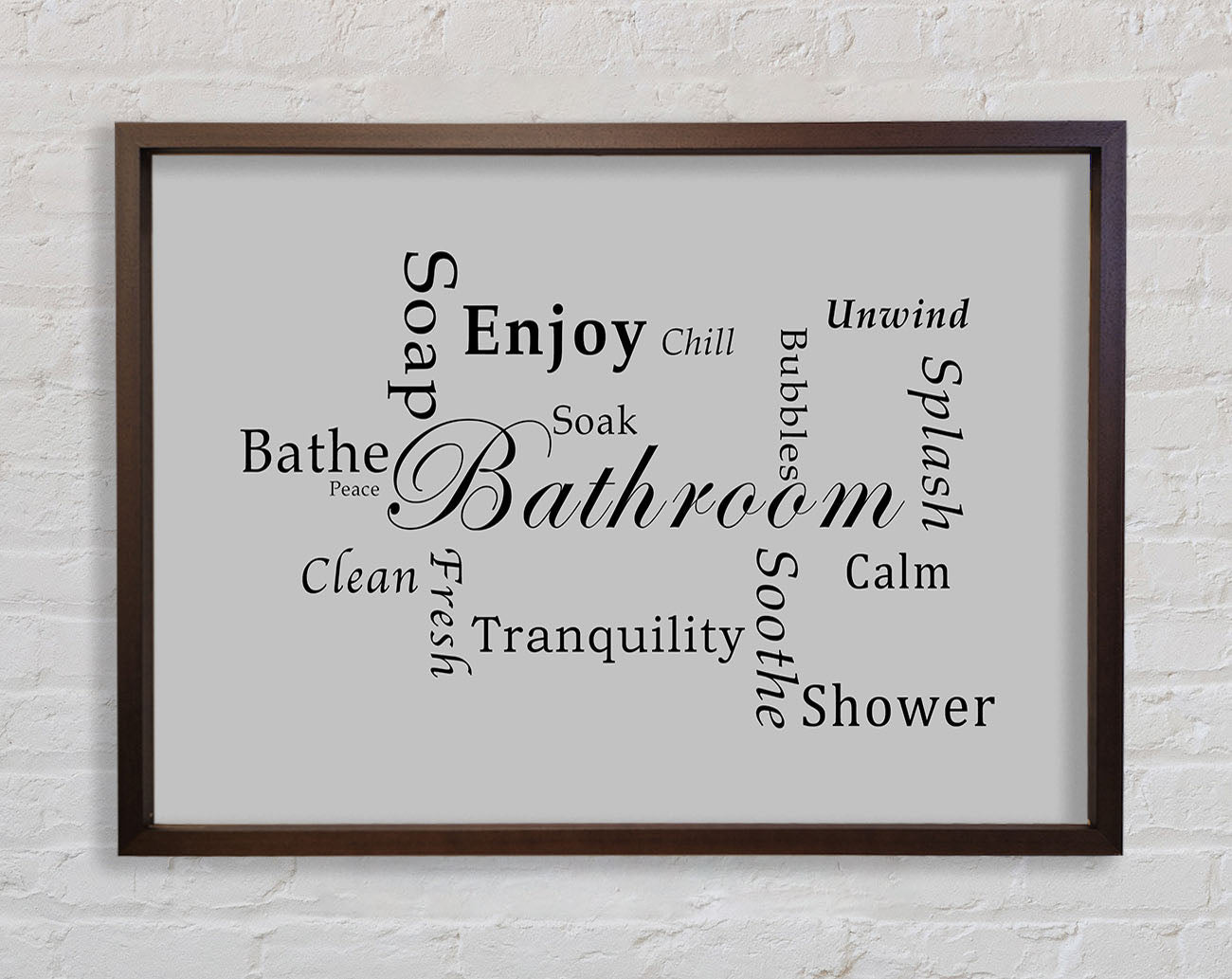 Bathroom Quote Bathroom Tranquility Grey Framed Wall Art