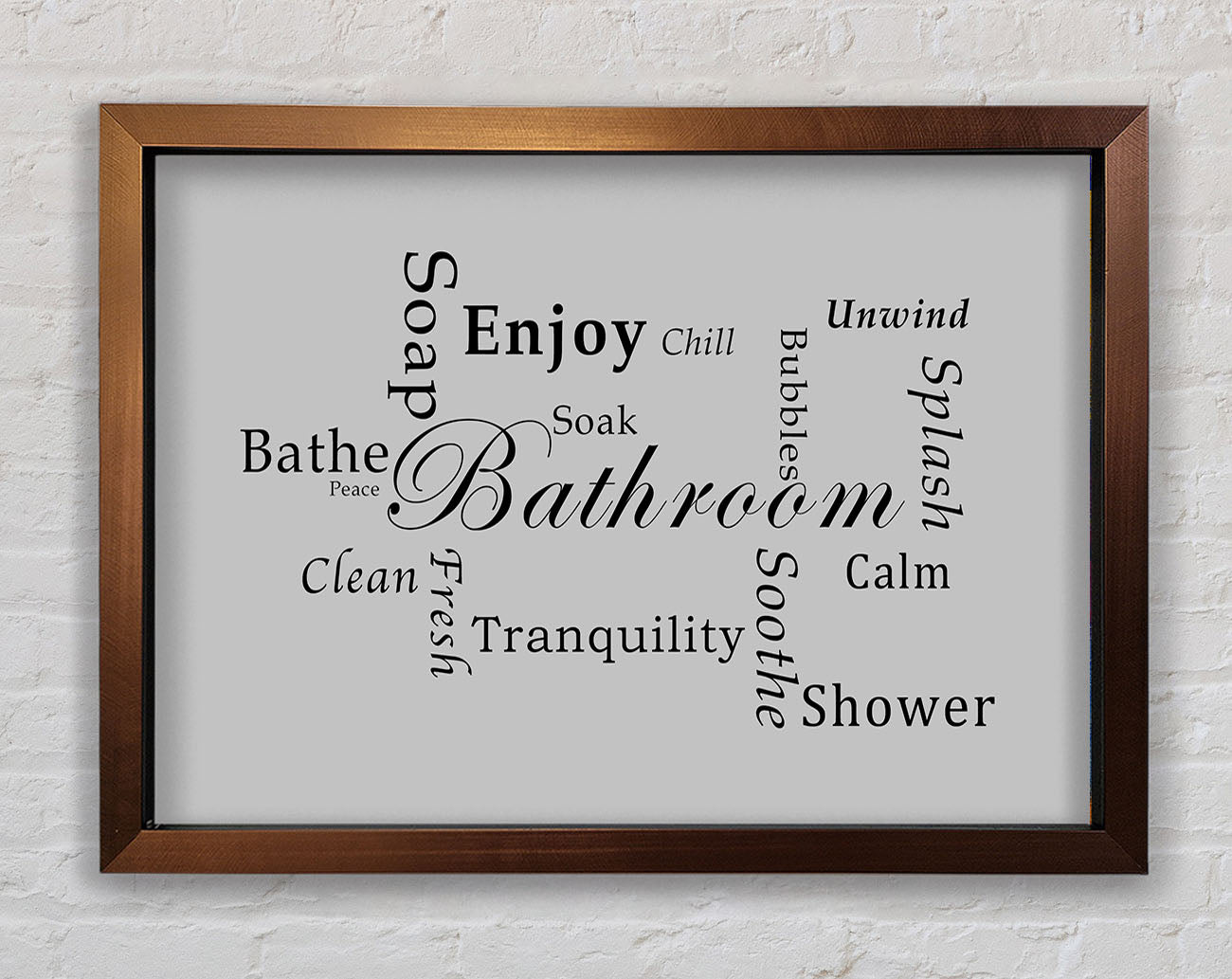 Bathroom Quote Bathroom Tranquility Grey Framed Wall Art