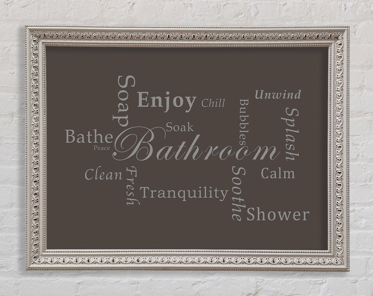 Bathroom Quote Bathroom Tranquility Chocolate Framed Wall Art