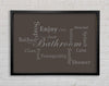 Bathroom Quote Bathroom Tranquility Chocolate Framed Wall Art