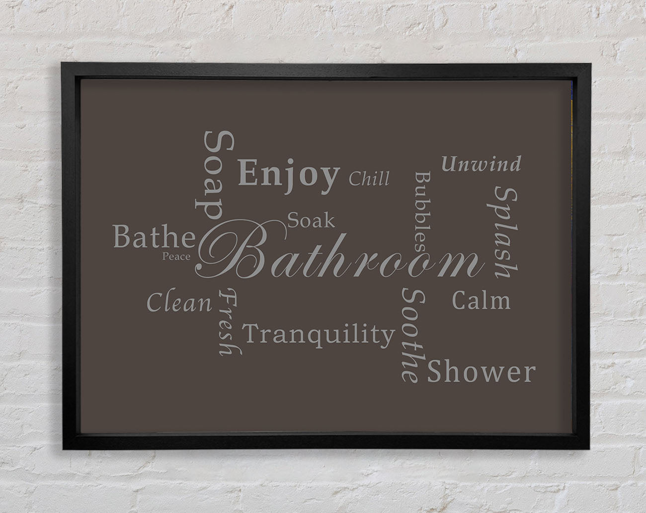Bathroom Quote Bathroom Tranquility Chocolate Framed Wall Art