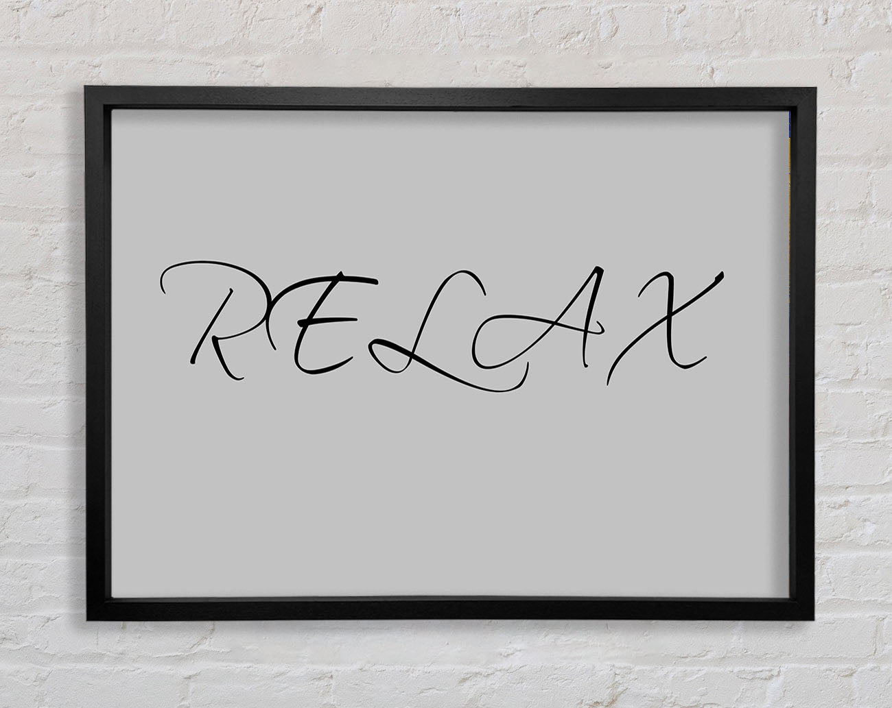 Bathroom Quote Relax Grey Framed Wall Art