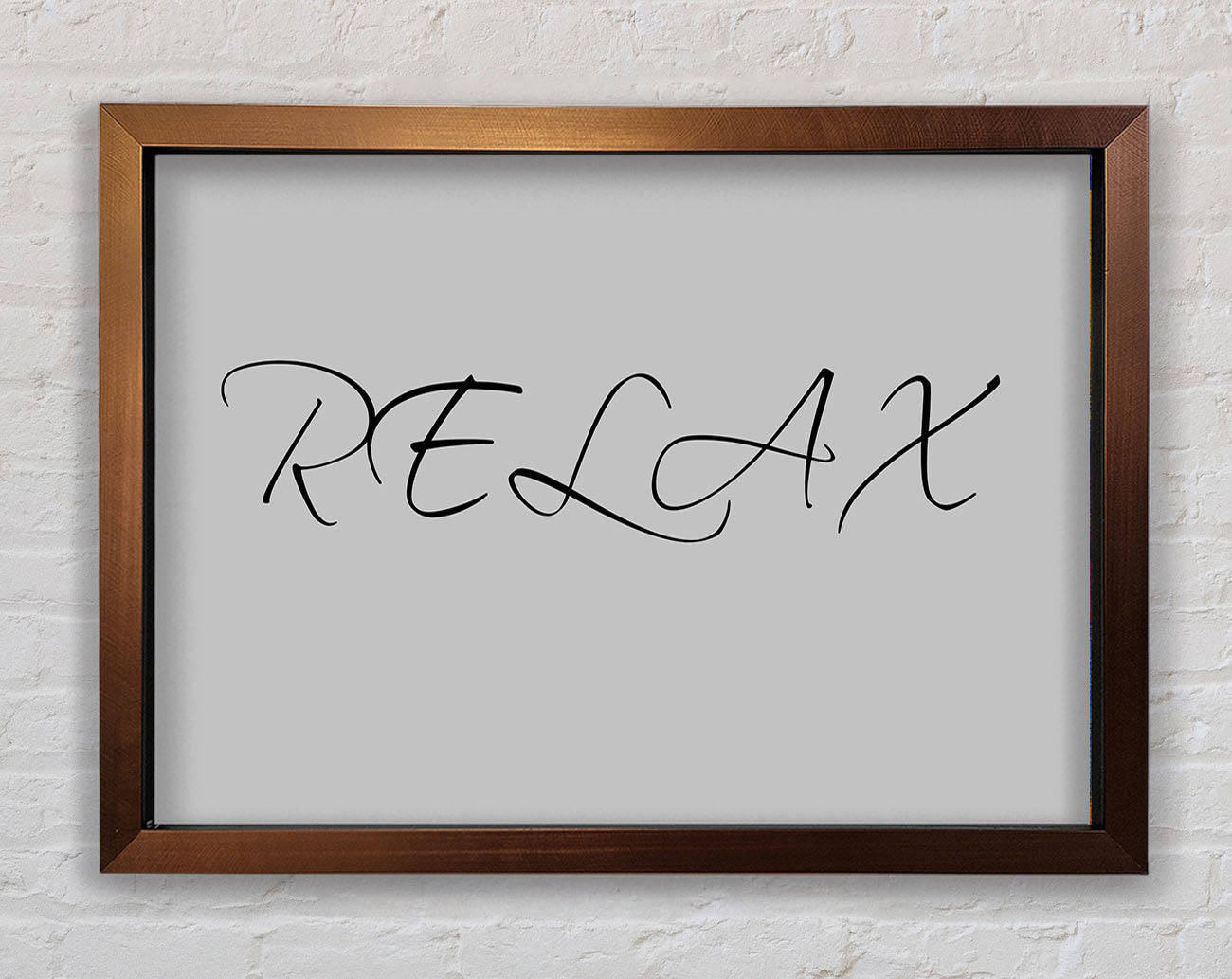Bathroom Quote Relax Grey Framed Wall Art