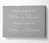 Home Quote Walls n Beams Hopes n Dreams Grey White Canvas Wall Art