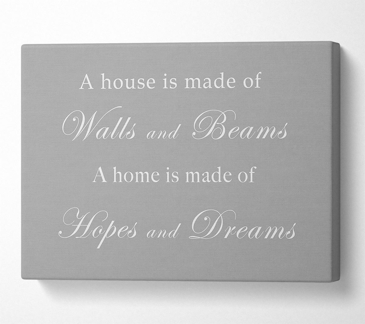 Home Quote Walls n Beams Hopes n Dreams Grey White Canvas Wall Art