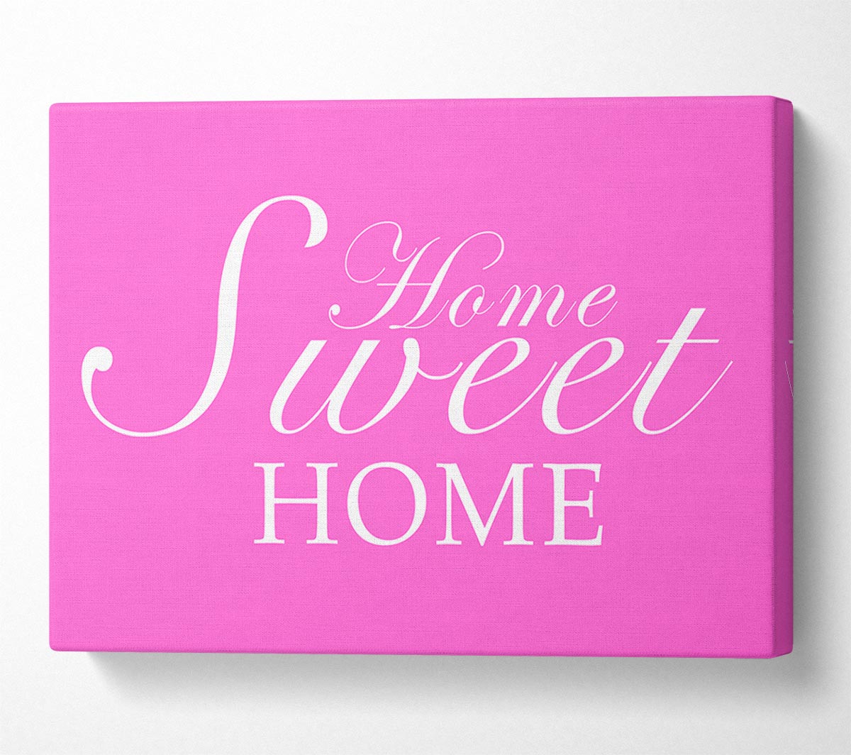Home Quote Home Sweet Home Vivid Pink Canvas Wall Art