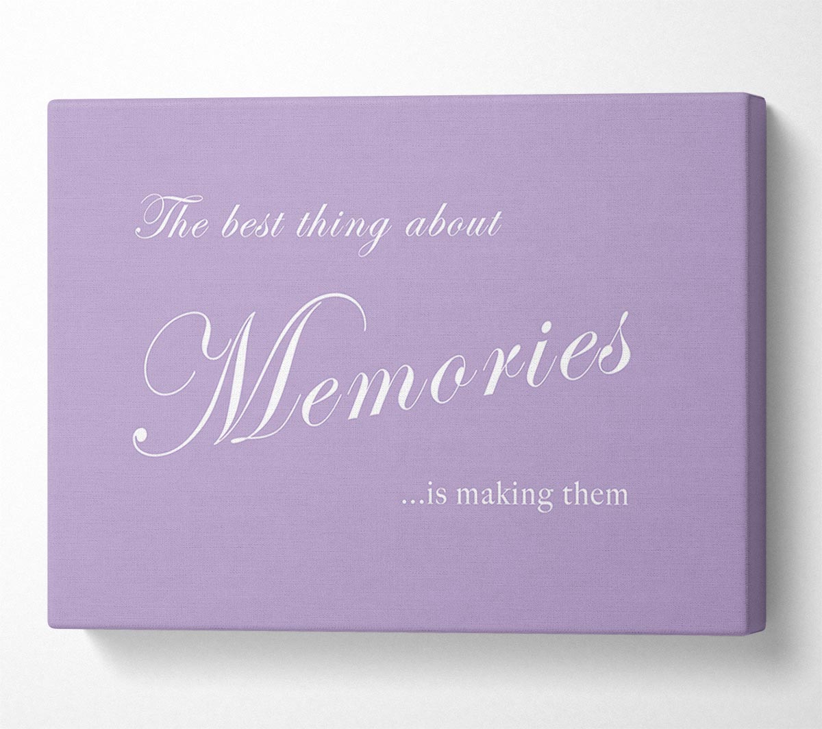 Love Quote The Best Thing About Memories Lilac Canvas Wall Art