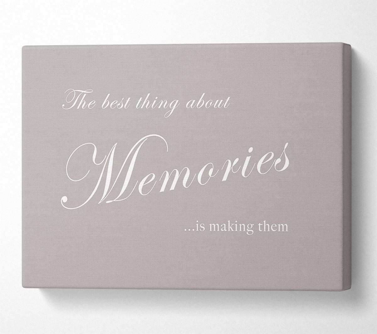 Family Quote The Best Thing About Memories Beige Canvas Wall Art