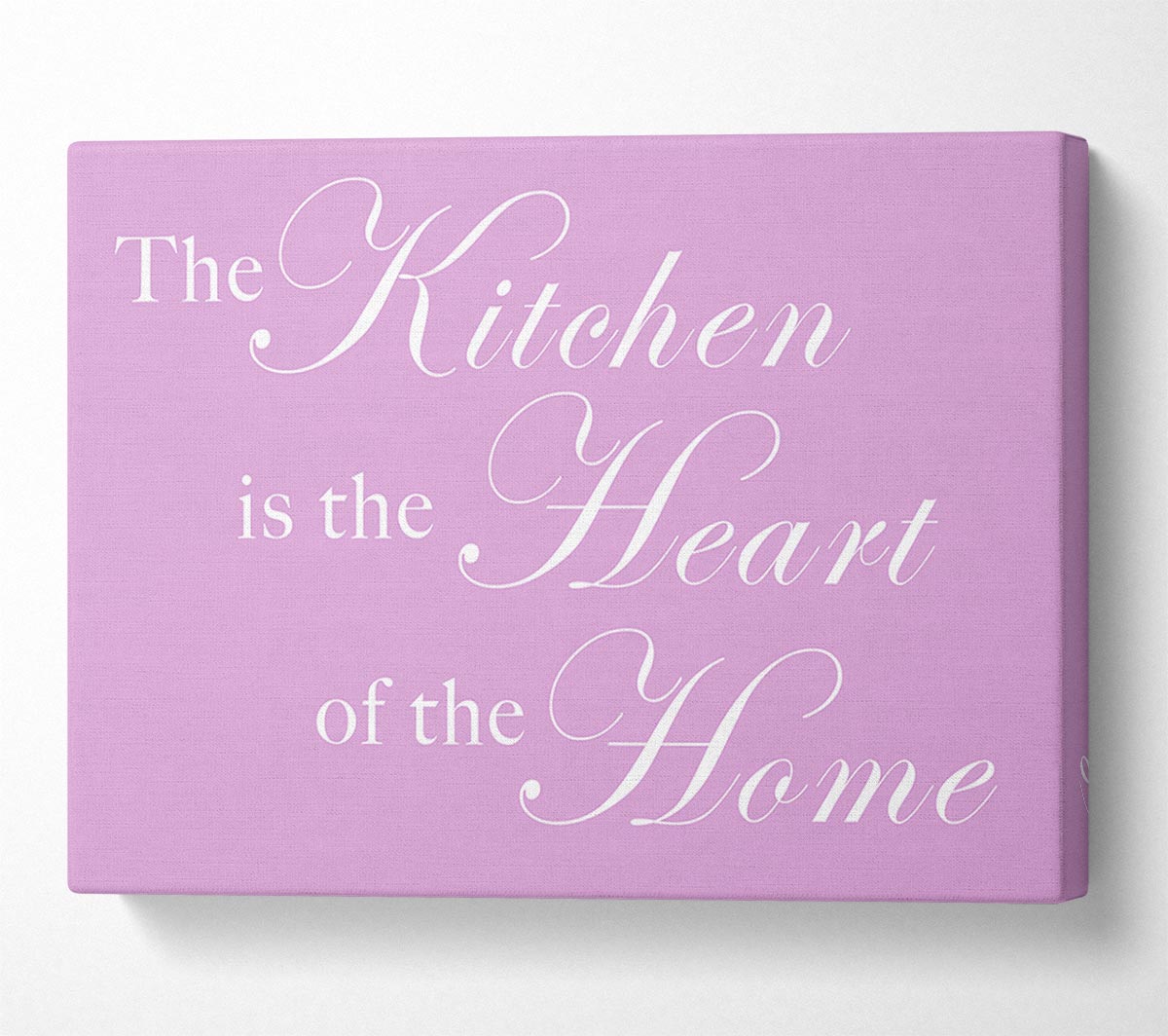 Kitchen Quote The Kitchen Is The Heart Of The Home Pink Canvas Wall Art