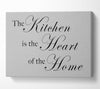 Kitchen Quote The Kitchen Is The Heart Of The Home Grey Canvas Wall Art