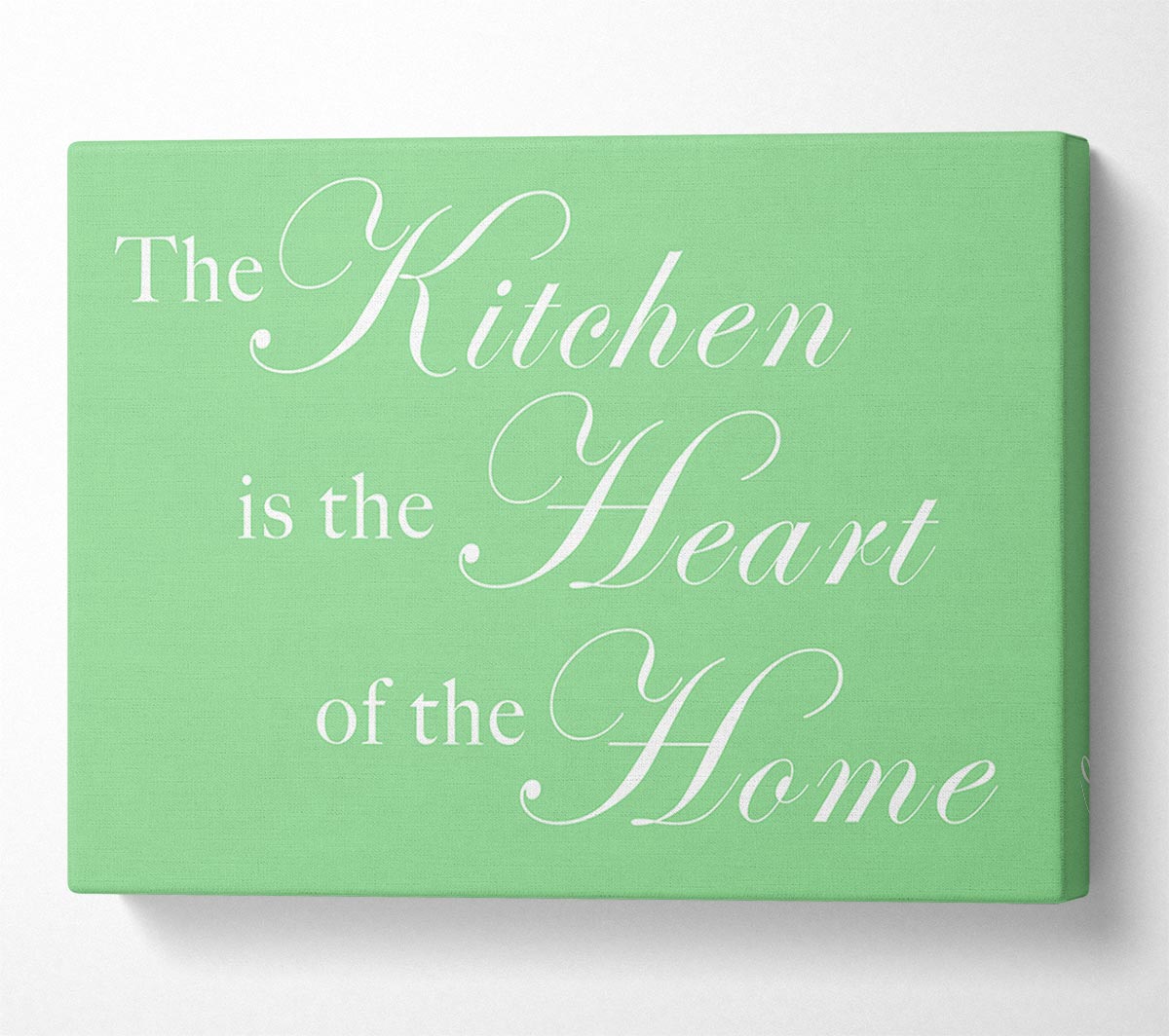 Kitchen Quote The Kitchen Is The Heart Of The Home Green Canvas Wall Art