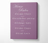 Family Quote House Rules 2 Dusty Pink Canvas Wall Art