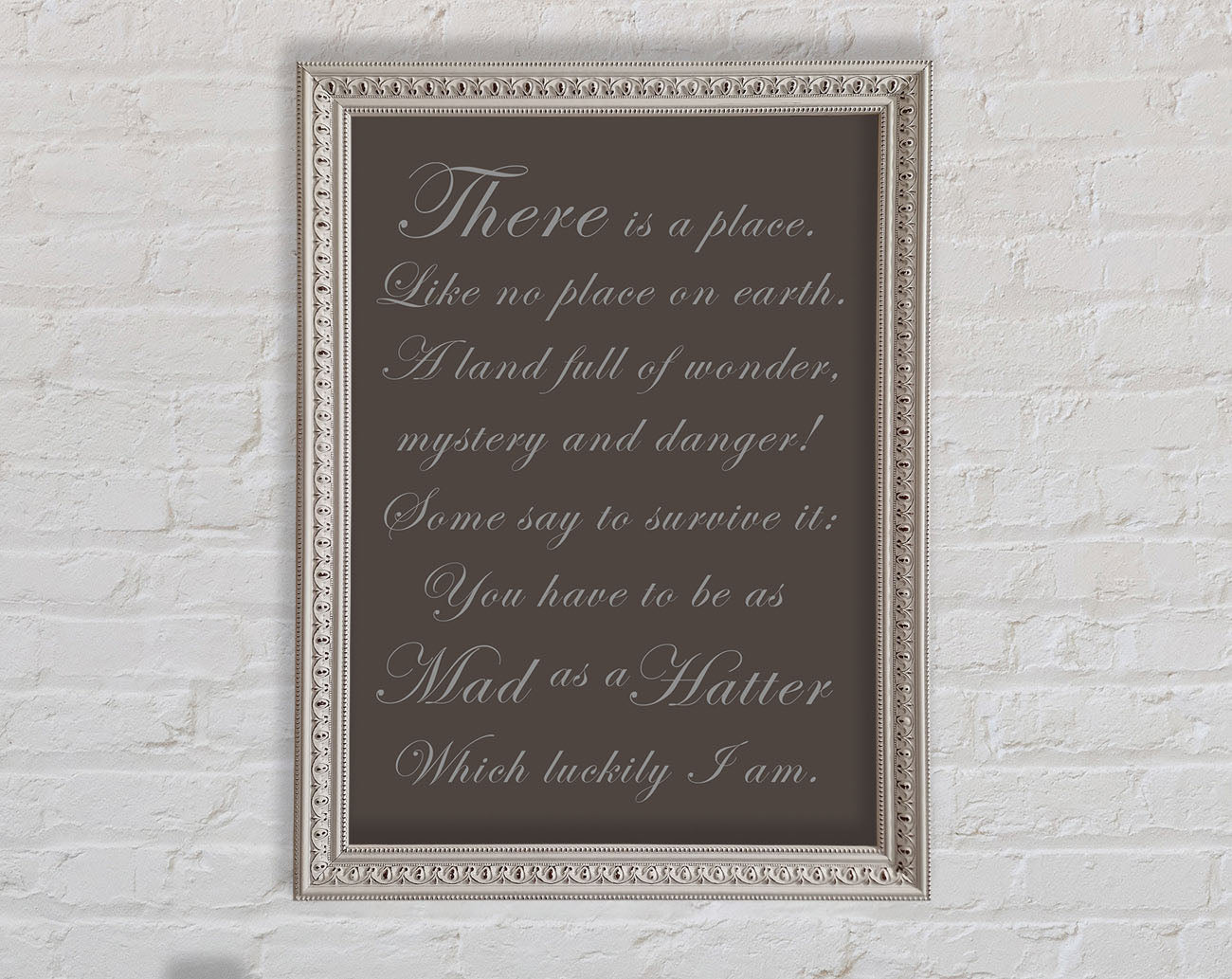 Alice In Wonderland As Mad As A Hatter Chocolate Framed Wall Art