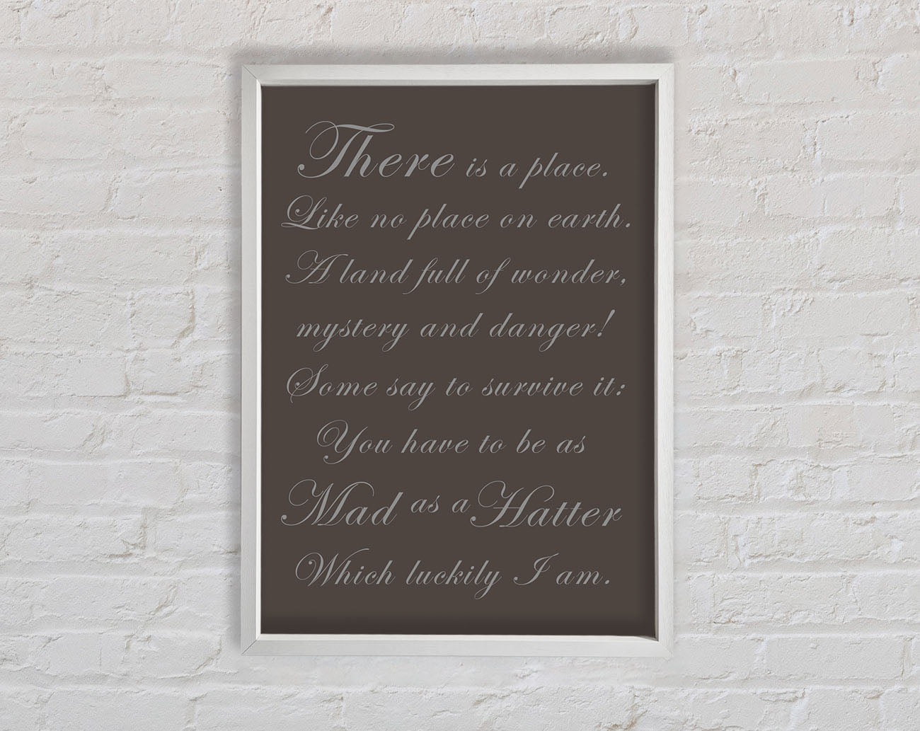 Alice In Wonderland As Mad As A Hatter Chocolate Framed Wall Art