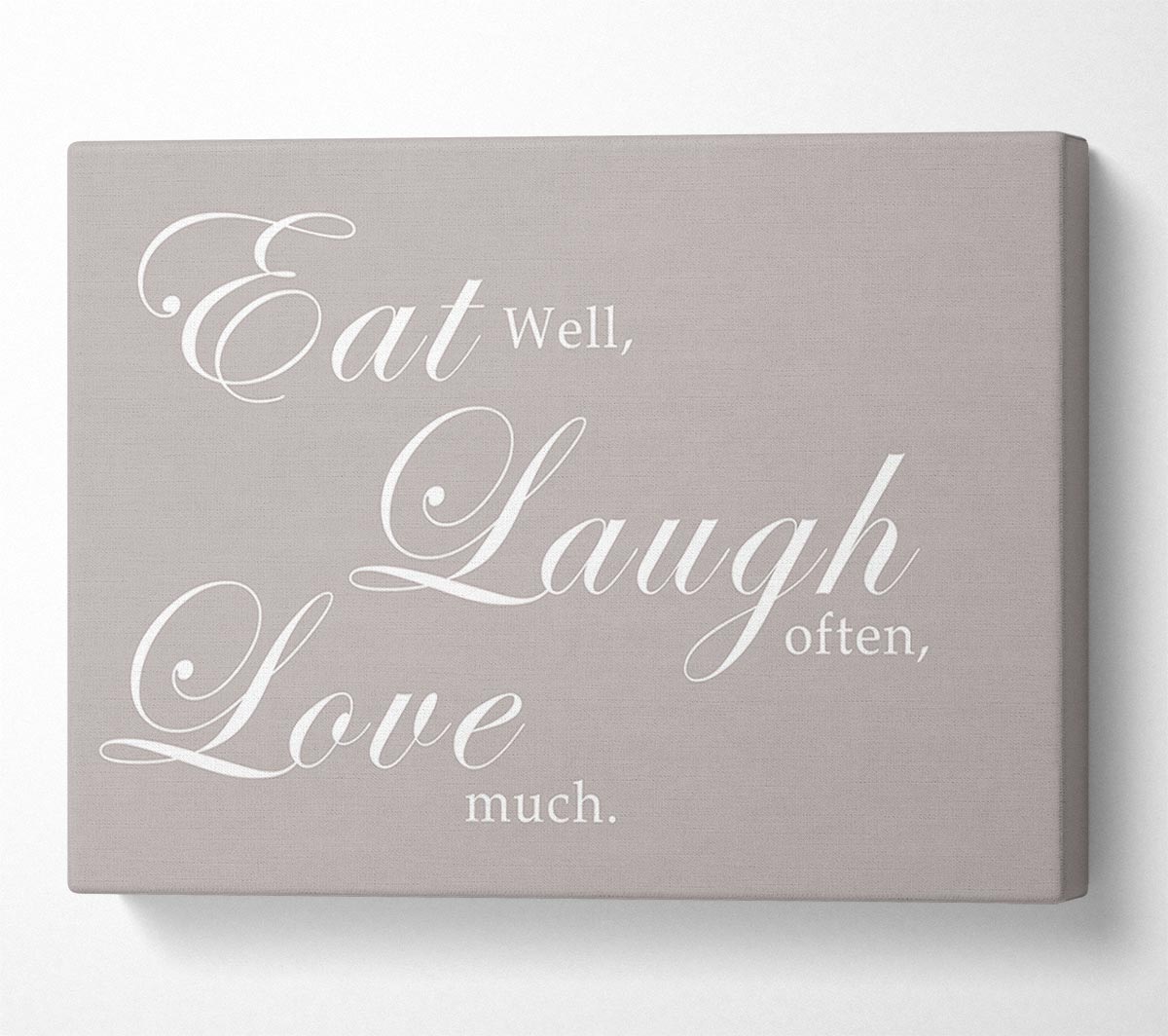 Kitchen Quote Eat Laugh Love Beige Canvas Wall Art