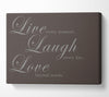 Family Quote Live Laugh Love 2 Chocolate Canvas Wall Art