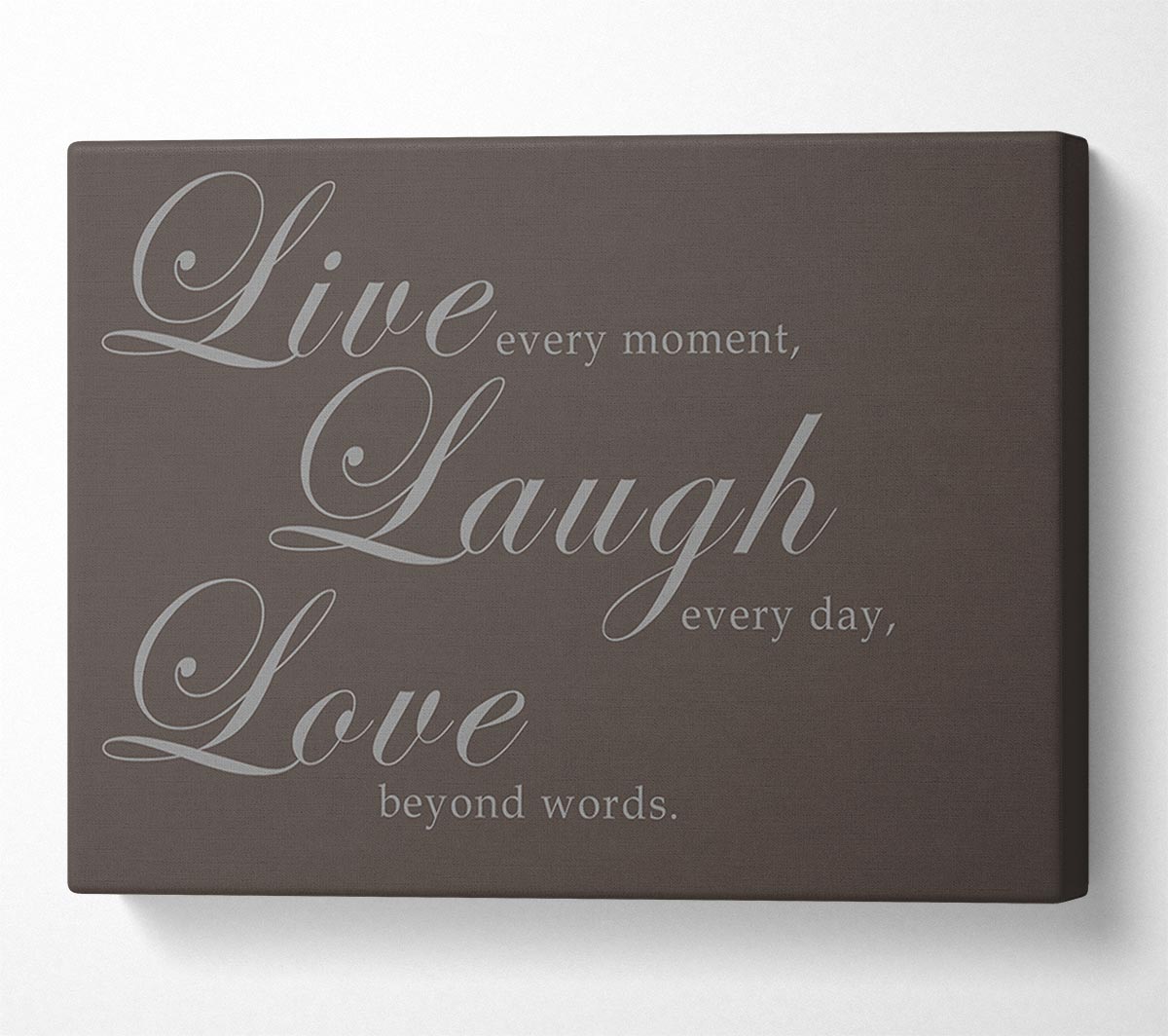 Family Quote Live Laugh Love 2 Chocolate Canvas Wall Art