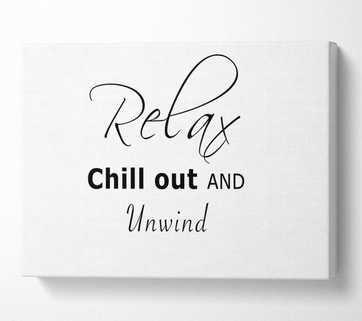 Bathroom Quote Relax Chill Out White Canvas Wall Art