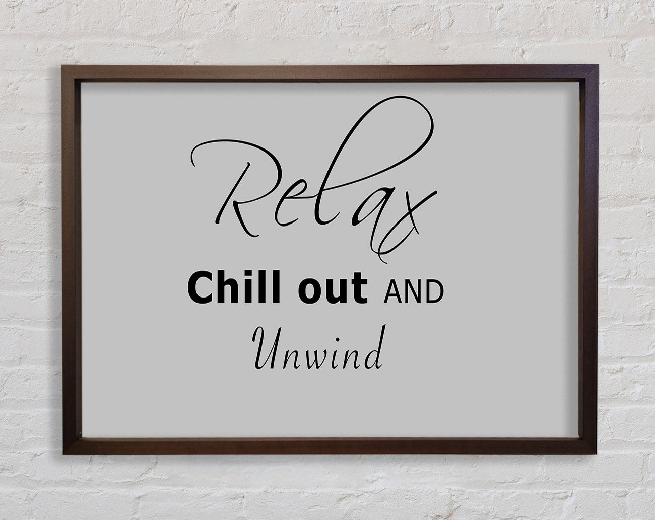 Bathroom Quote Relax Chill Out Grey Framed Wall Art