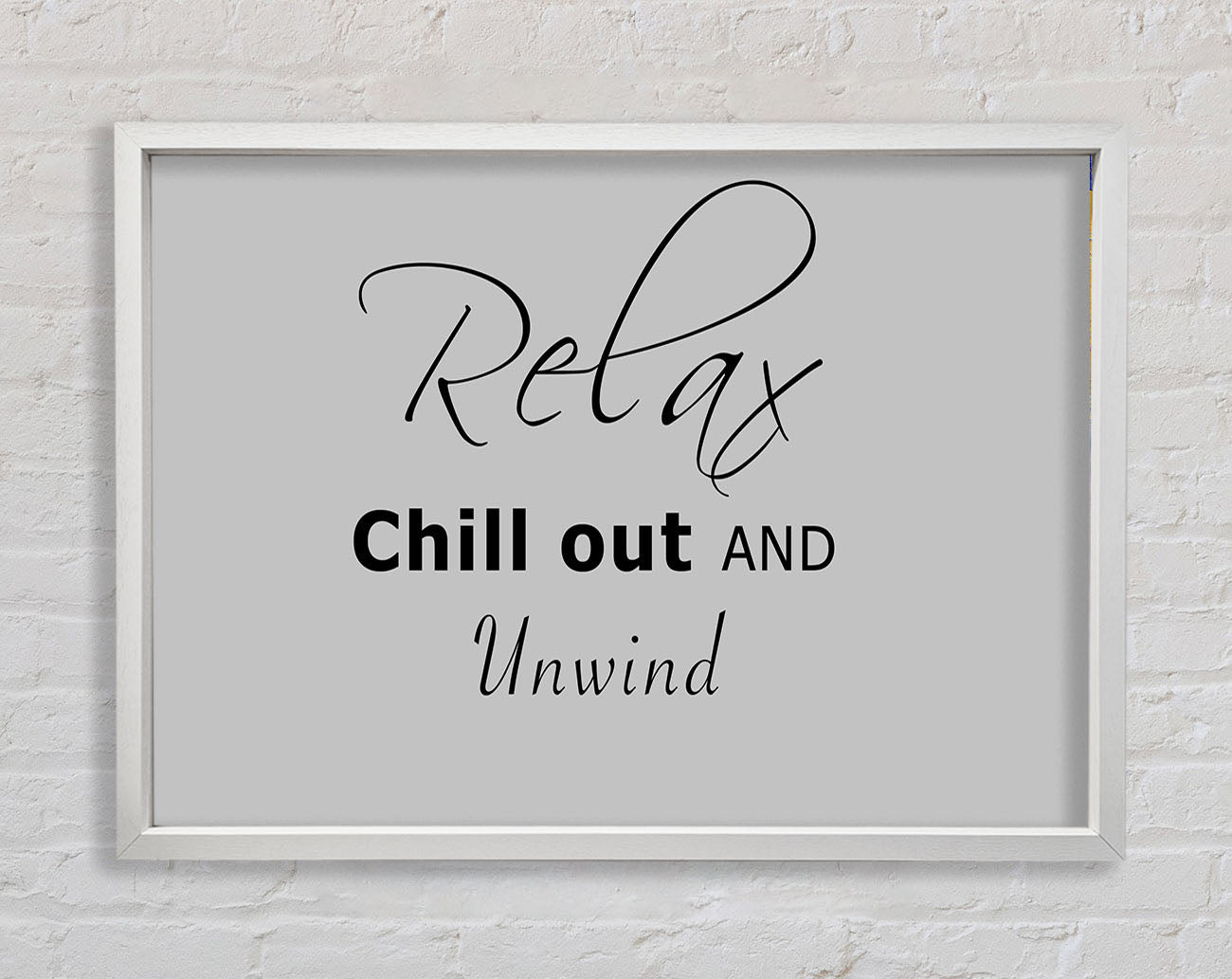 Bathroom Quote Relax Chill Out Grey Framed Wall Art