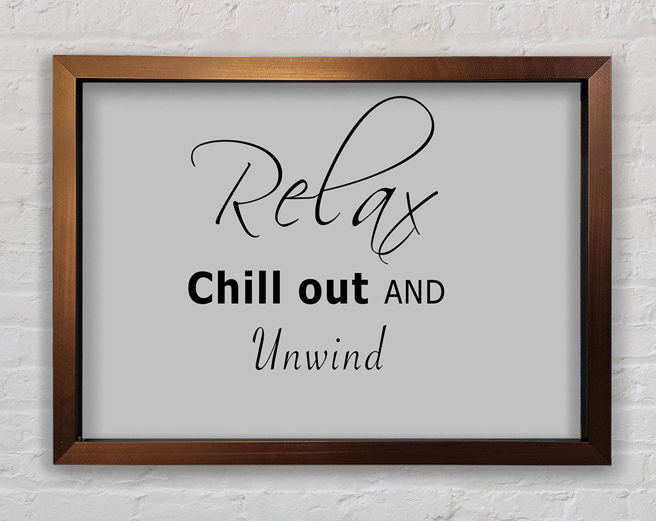 Bathroom Quote Relax Chill Out Grey Framed Wall Art