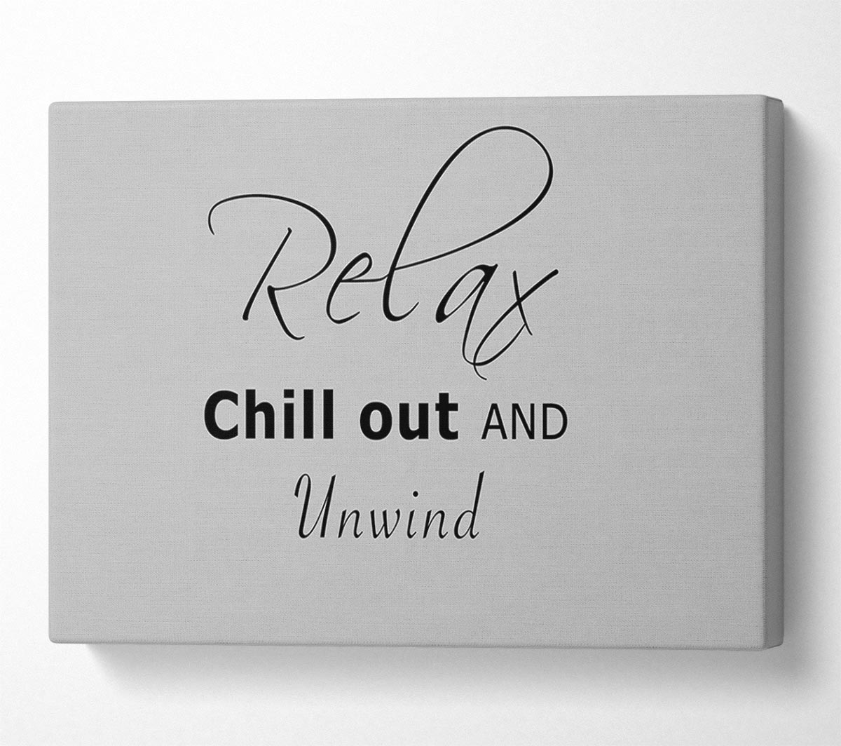 Bathroom Quote Relax Chill Out Grey Canvas Wall Art