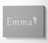 Your Name In Fairy Dust Grey White Canvas Wall Art