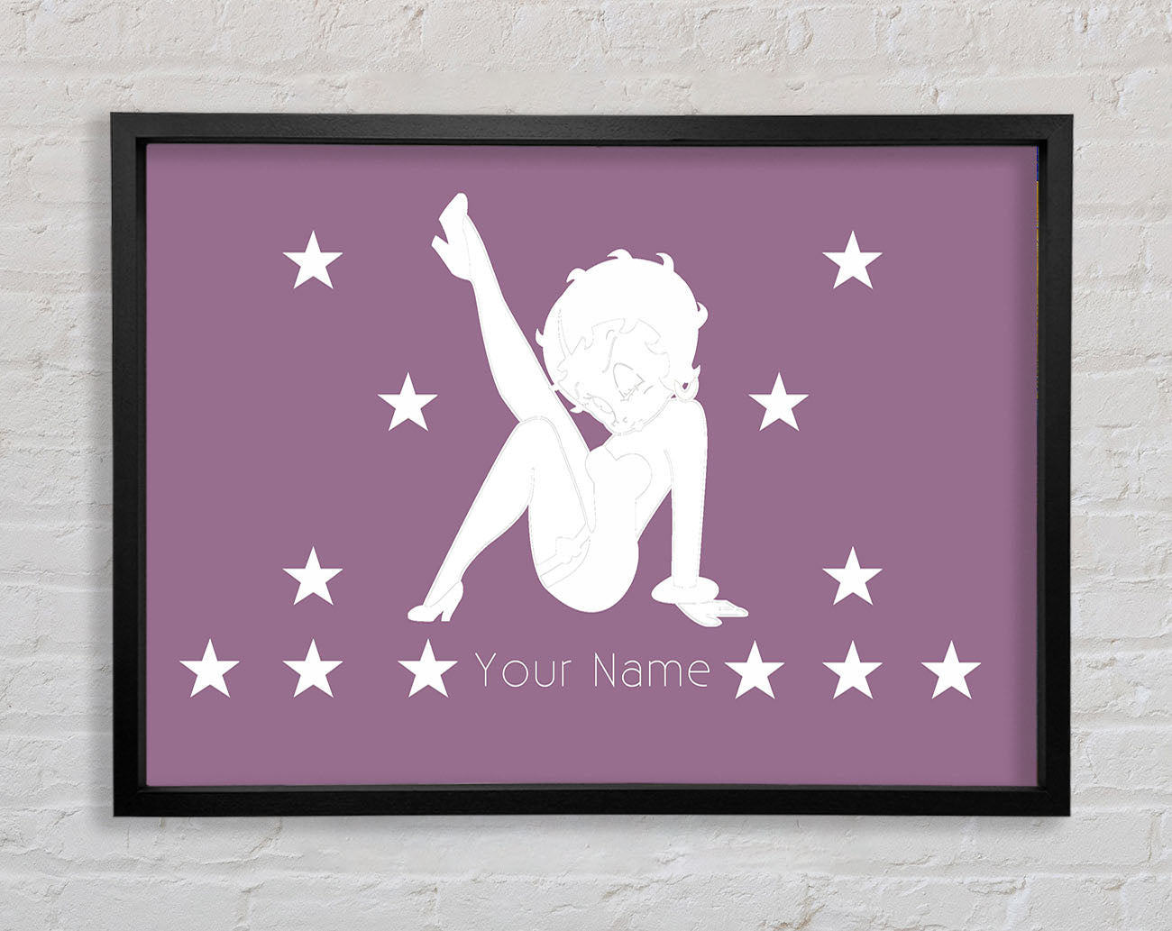 Betty Boop Your Name Stars Dusty Pink Framed Wall Art