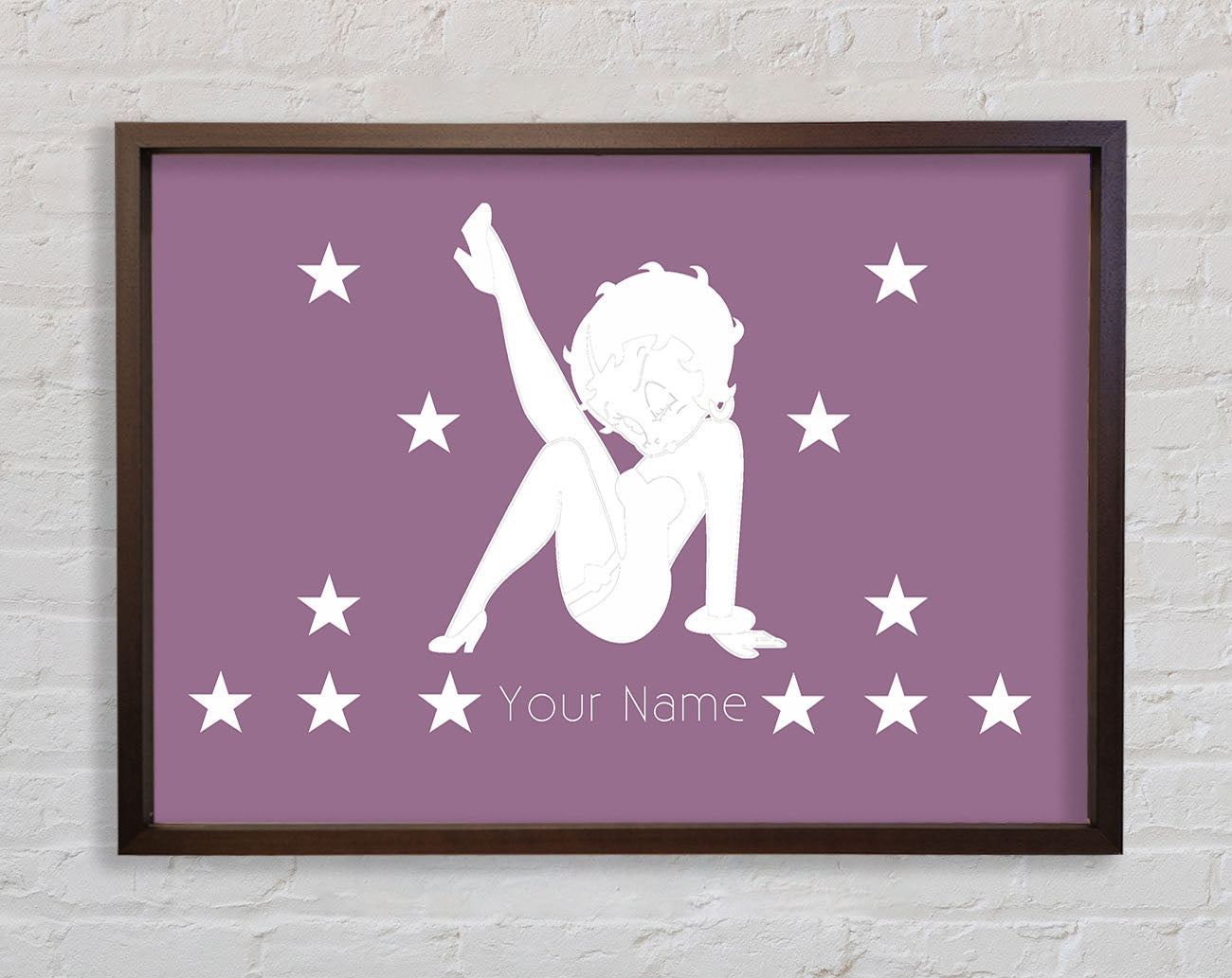Betty Boop Your Name Stars Dusty Pink Framed Wall Art