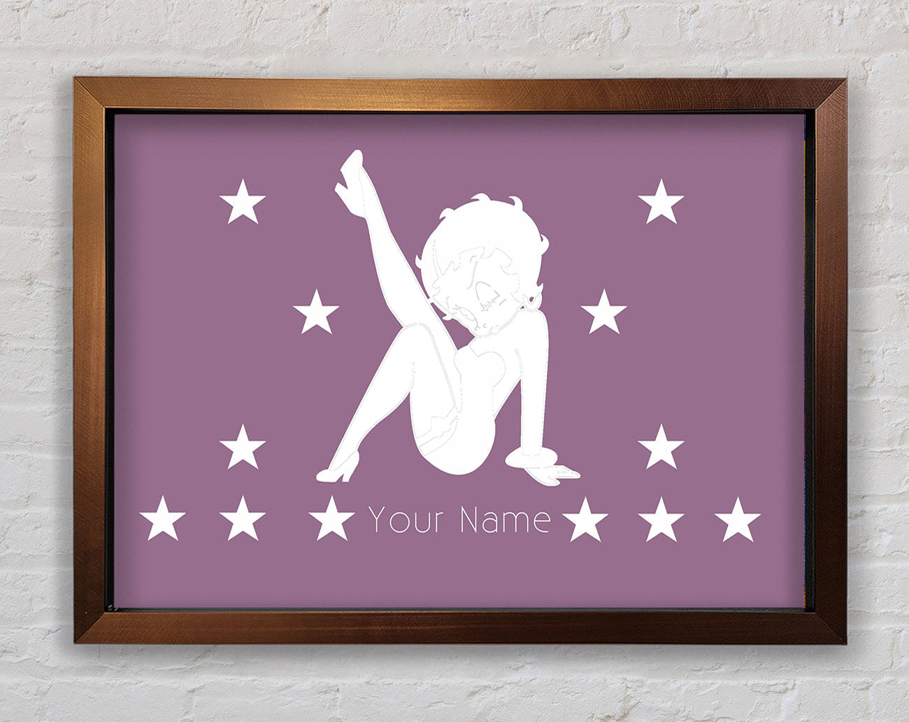 Betty Boop Your Name Stars Dusty Pink Framed Wall Art